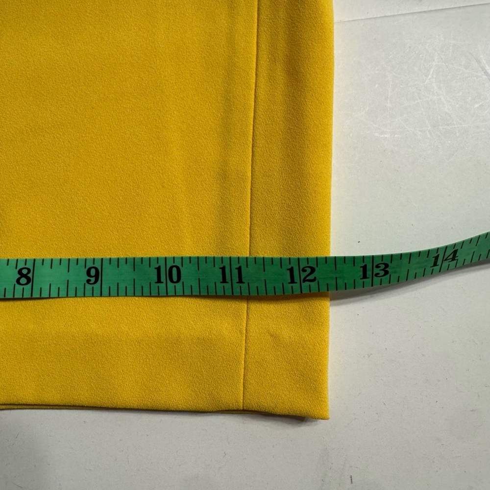Alice + Olivia Women Sz 10 Donald Yellow Wide Leg High Rise Trousers Pants Crop - Picture 3 of 10